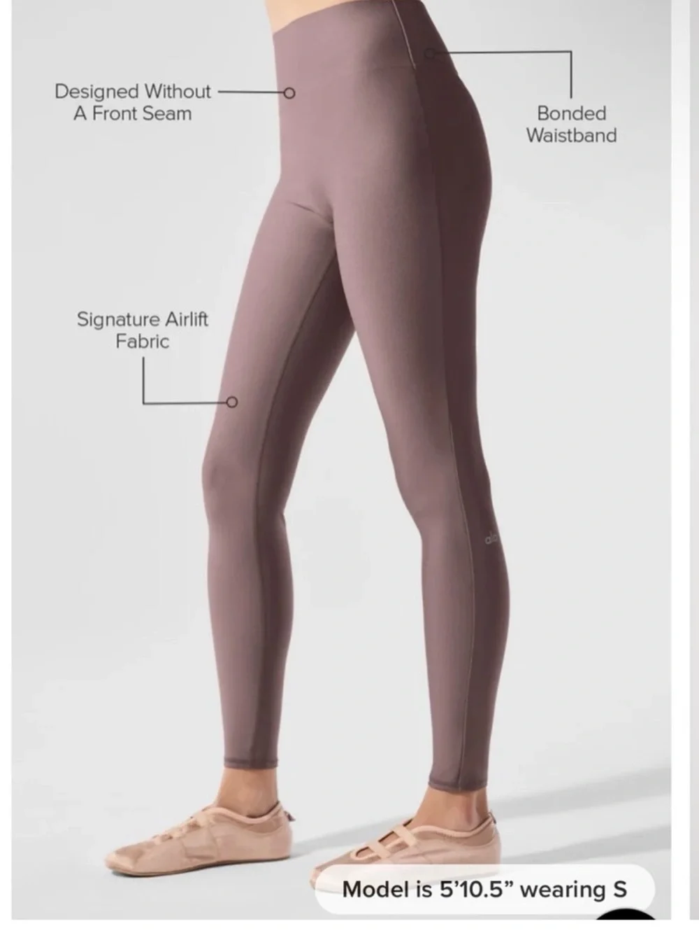 ALO Yoga Airlift 7/8 High-Rise Leggings Mushroom Size Small NWT‼️